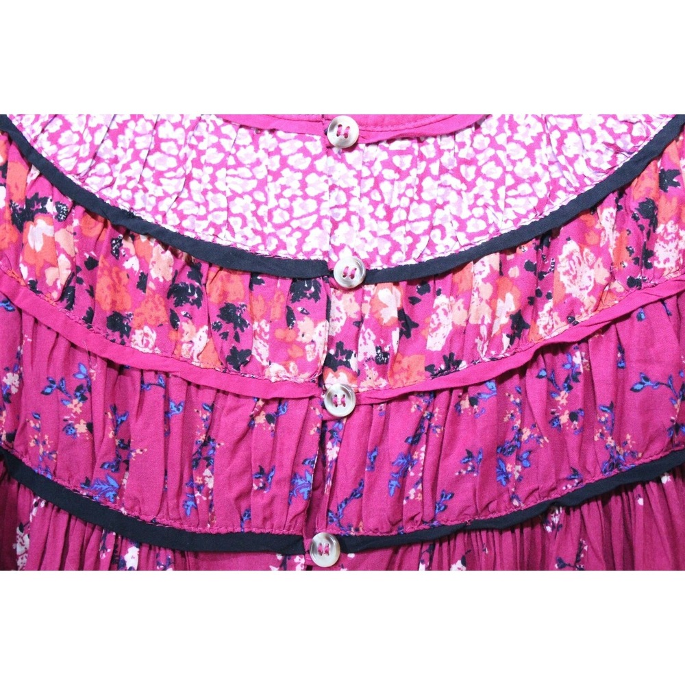 NWT Free People Paloma Floral Button Peasant Top Berry Combo Small Cottagecore - Picture 6 of 13